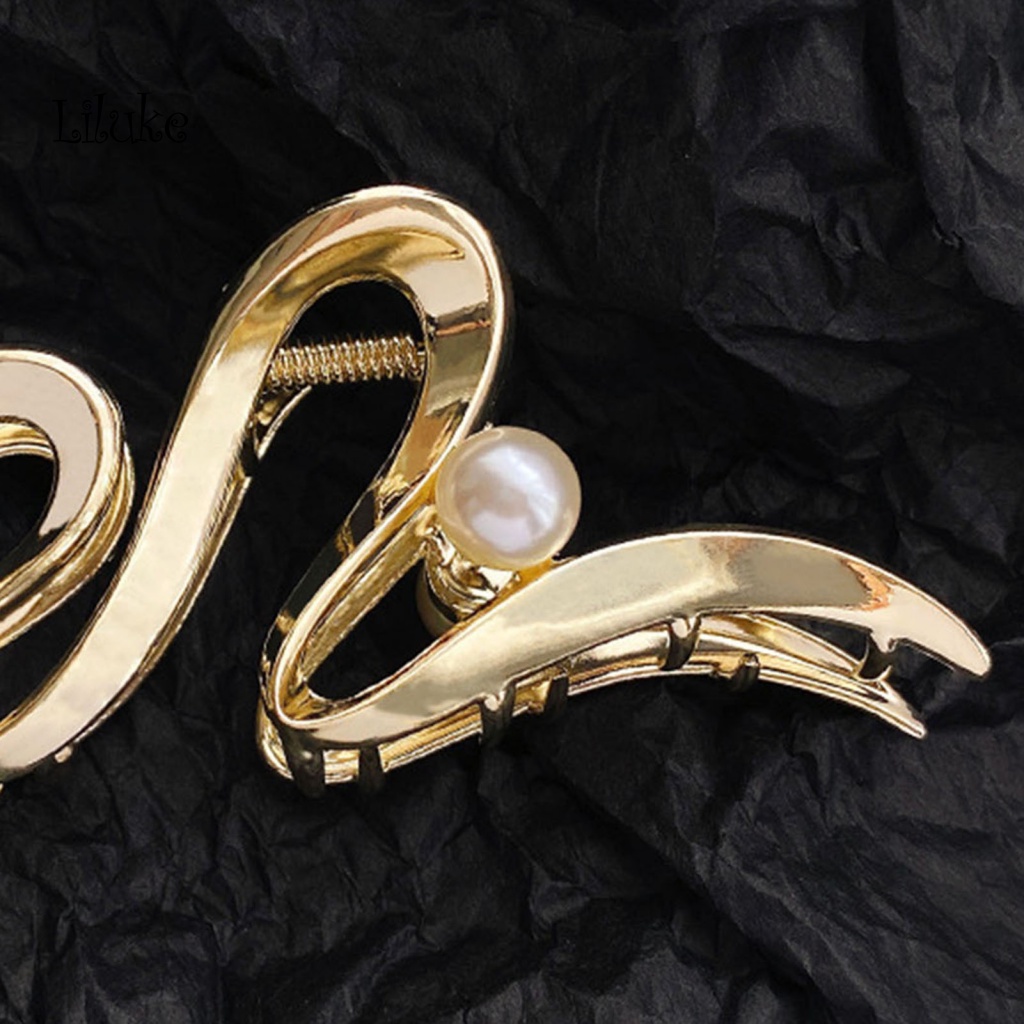 Lk Kẹp Tóc Càng Cua Đính Ngọc Trai Giả Trơn Mịn Trang Trí Tóc Phong Cách Hòn Đảo Cao Cấp Dành Cho Nữ