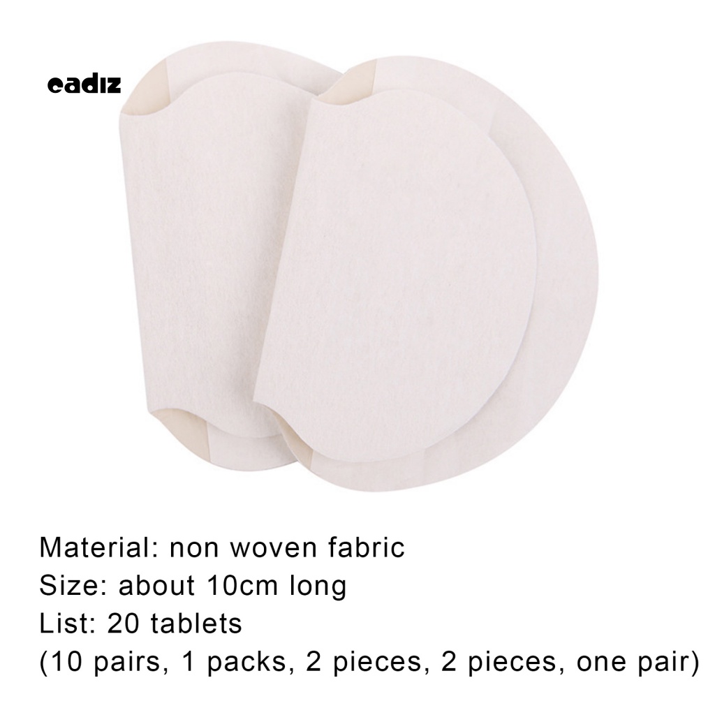 Bộ 20 Miếng Đệm Dán Dưới Cánh Tay Chống Mồ Hôi Bằng Vải Không Dệt Vô Hình Dùng Một Lần