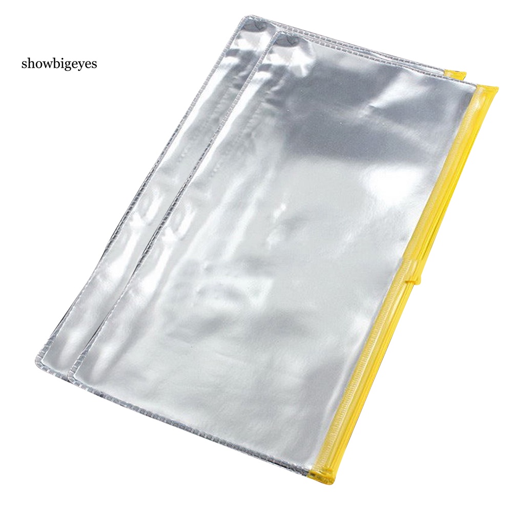 Bộ 2 Túi Đựng Bút Trong Suốt Chống Thấm Nước Có Khóa Kéo Tiện Dụng