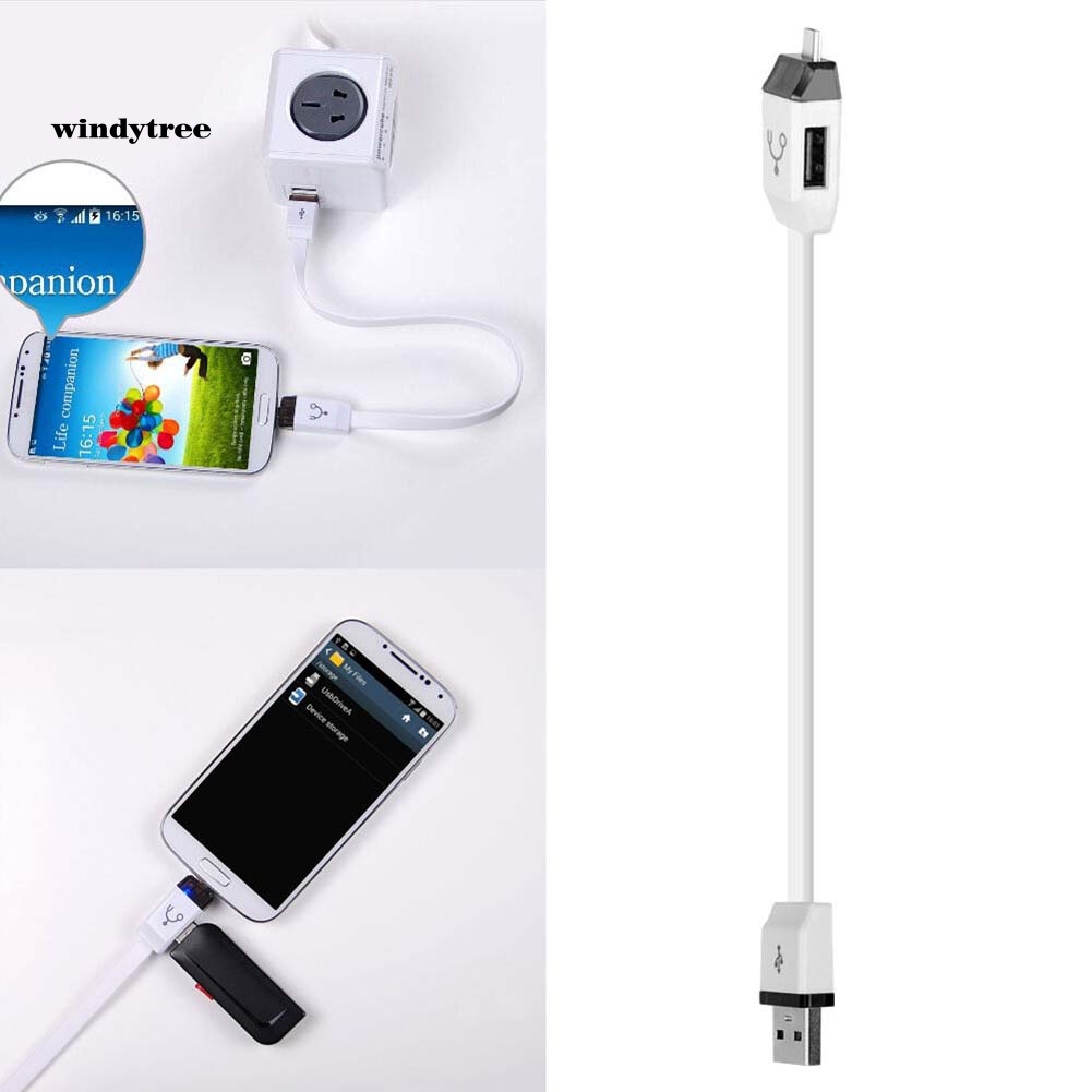 Dây Cáp Chia Cổng Micro USB OTG 2 Trong 1 Cho Điện Thoại / Bàn Phím / Máy Ảnh