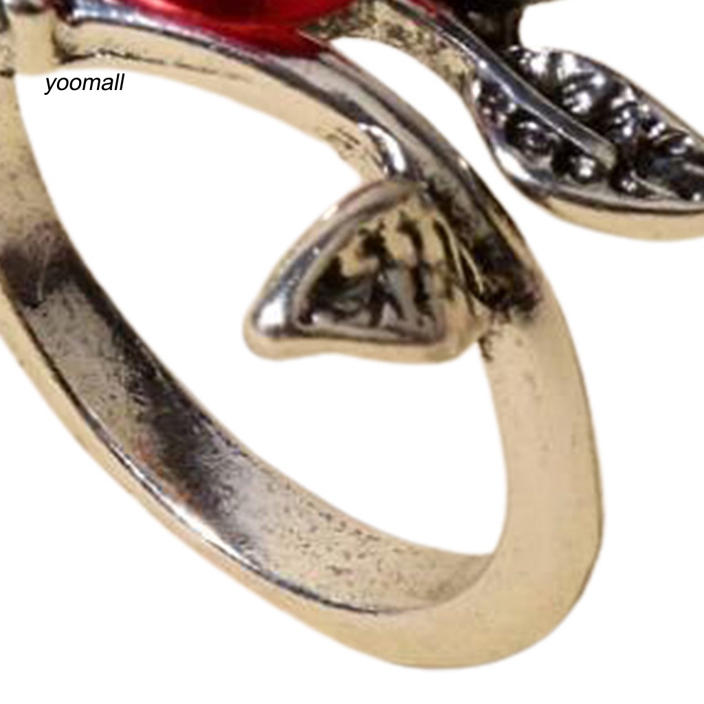 Nhẫn Đính Hôn Hai Tông Màu Bằng Đồng Mỏng Họa Tiết Hoa Hồng Cho Nữ