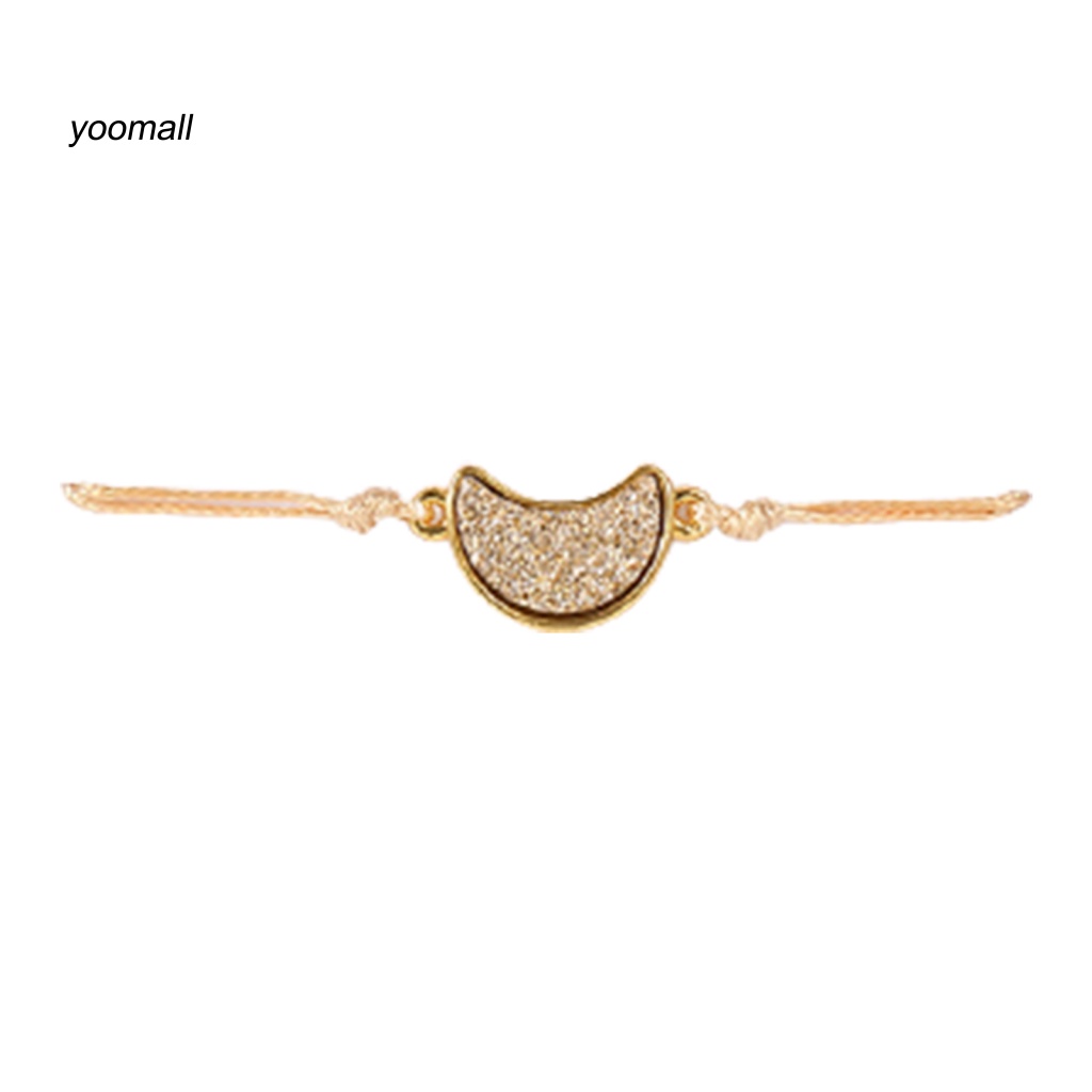 Vòng Đeo Tay Họa Tiết Mặt Trăng Bắt Mắt Bằng Kim Loại Lấp Lánh Thanh Lịch Có Thể Điều Chỉnh Cho Nữ