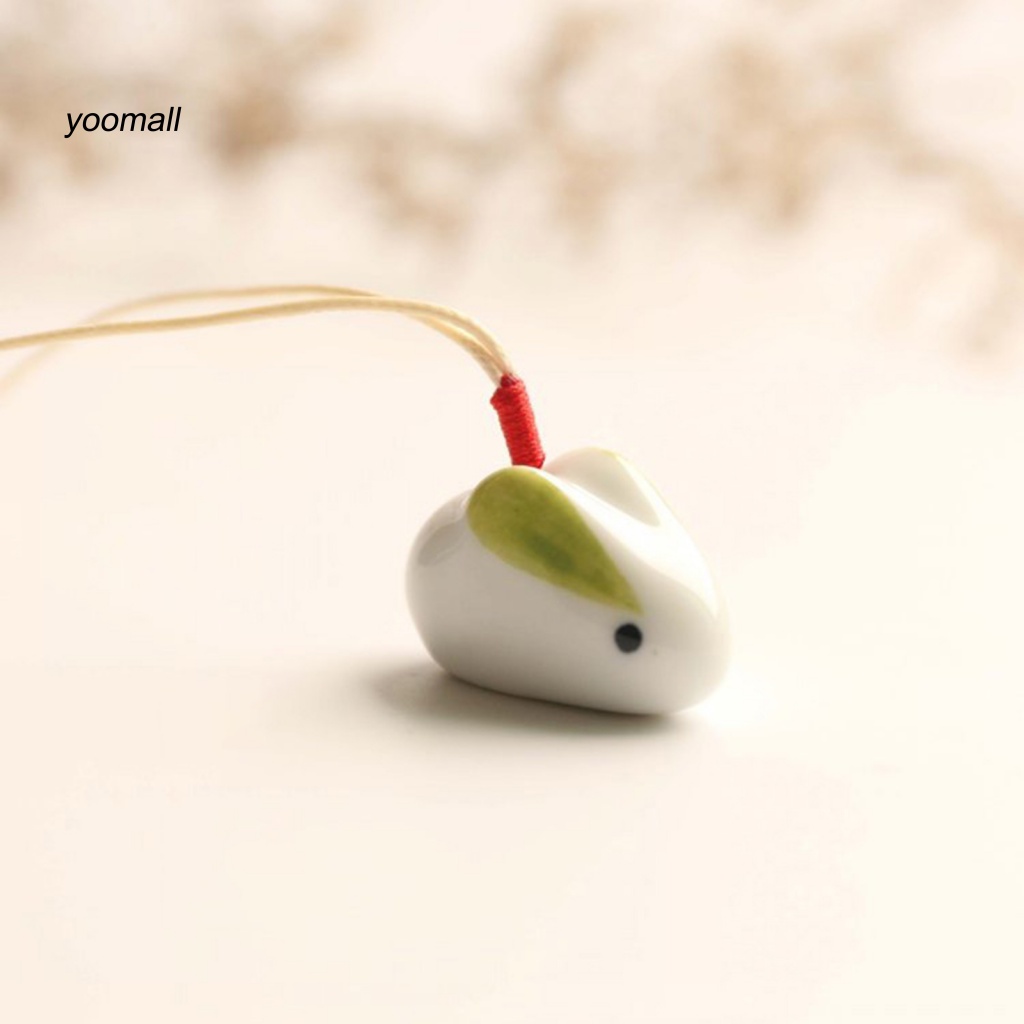 Phụ Kiện Treo Trang Trí Túi Xách Hình Thỏ Vẽ Tay Bằng Gốm Dễ Thương