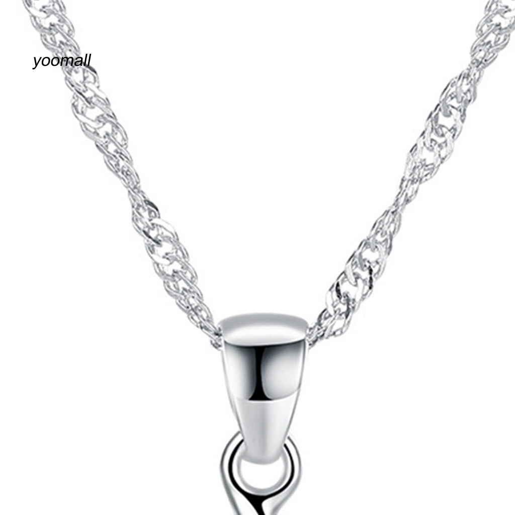 Vòng cổ Mạ Bạc Đính Đá Zircon Lấp Lánh Thời Trang Cho Nữ