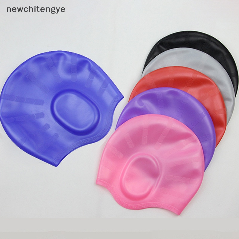 Mũ Bơi Silicone Co Giãn Chống Thấm Nước Bảo Vệ Tai Cho Nam Và Nữ
