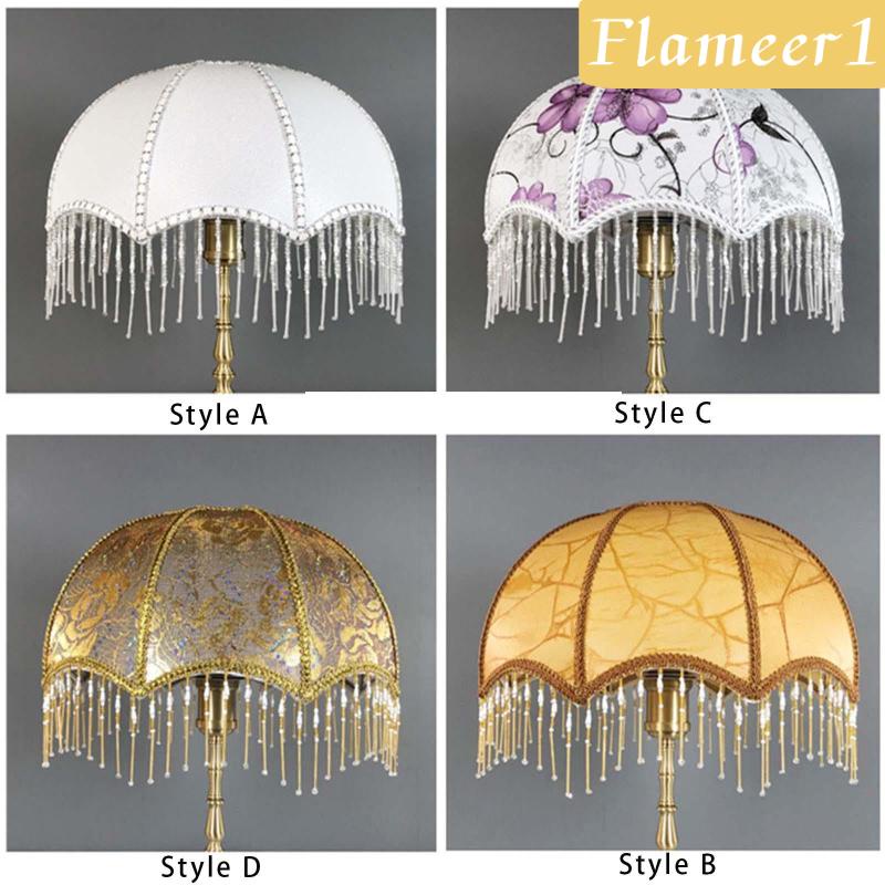 [Flameameer1] Ốp Chụp Đèn Bàn Hình Vòm Thay Thế Có Tua Rua Thanh Lịch Cho Đèn Ngủ