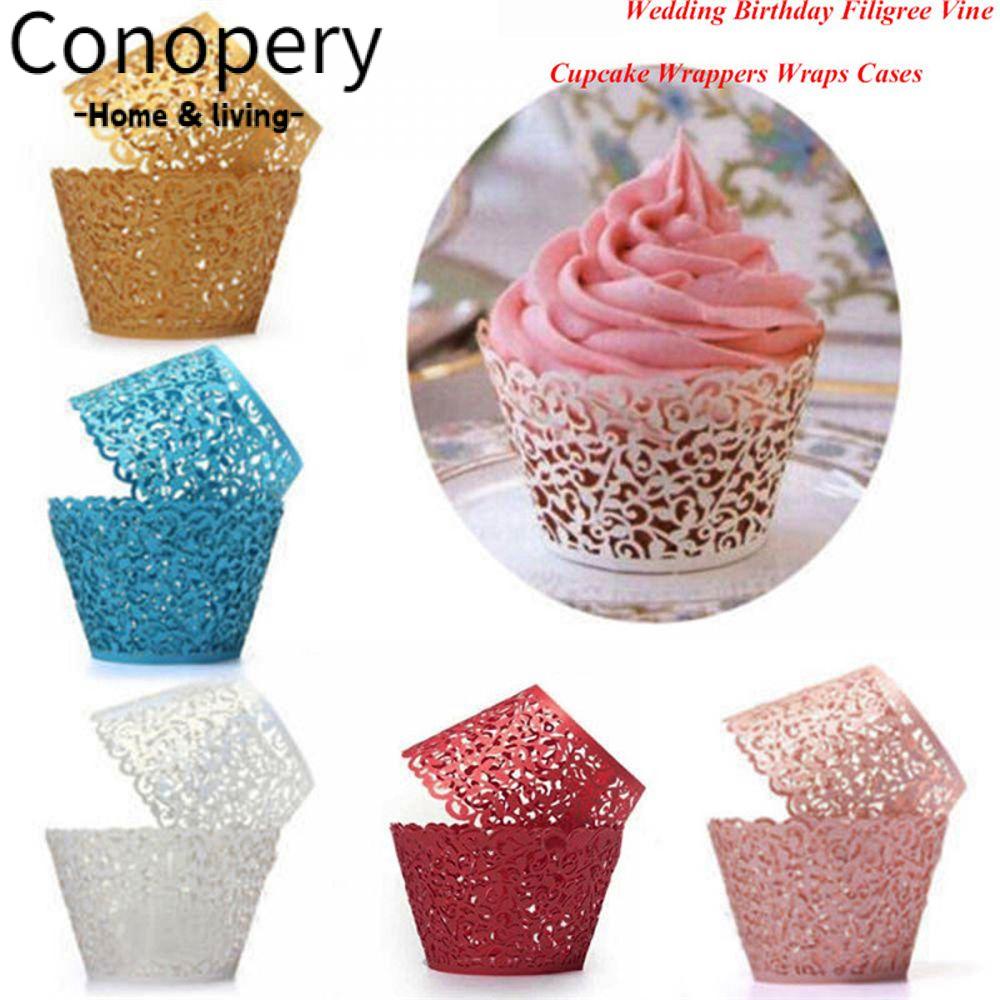 CONOPERY Set 10 / 50 Khuôn Làm Bánh Cupcake Nhỏ DIY Tiện Dụng