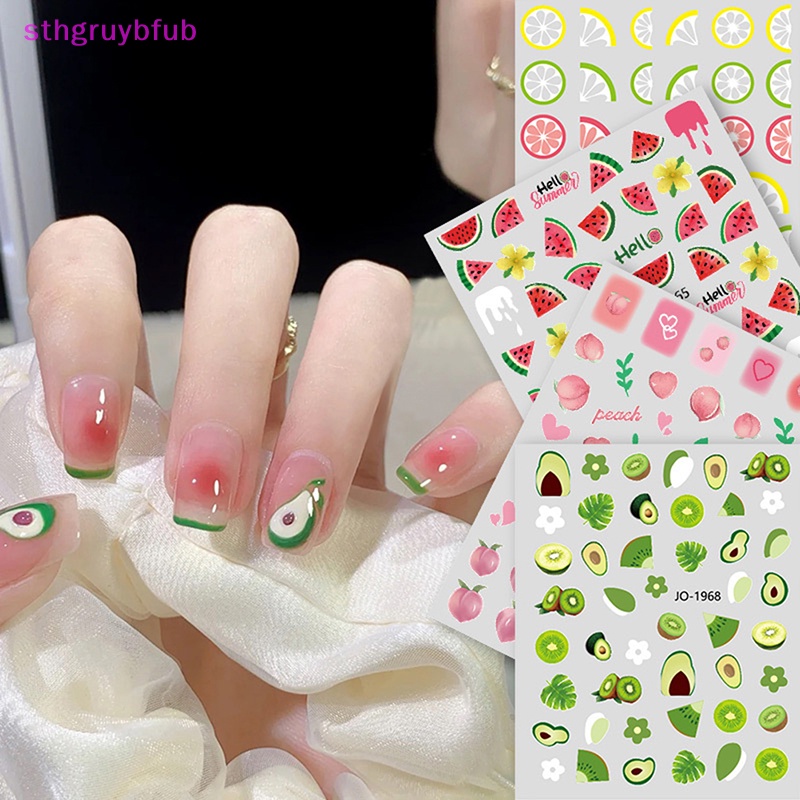 Sticker Họa Tiết Trái Cây 3D Trang Trí Móng Nghệ Thuật