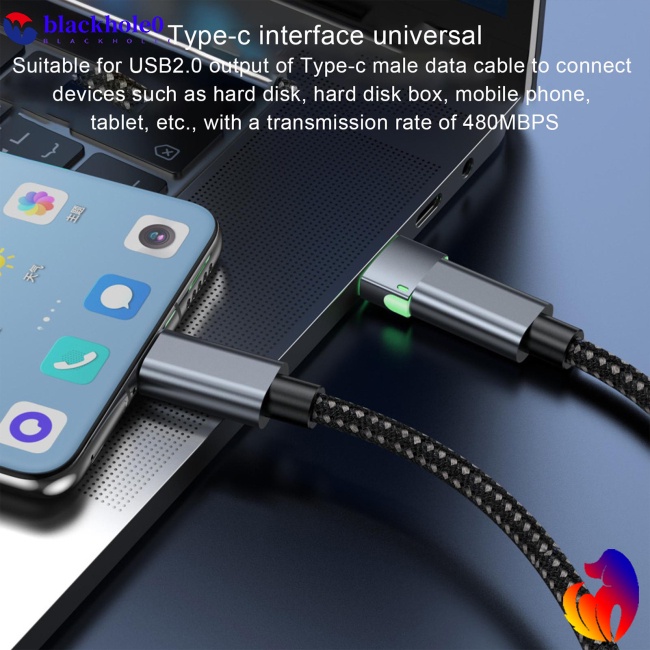 Đầu Chuyển Đổi Usb 2.0 Sang Type-C Có Đèn Led 480mbps Chất Lượng Cao