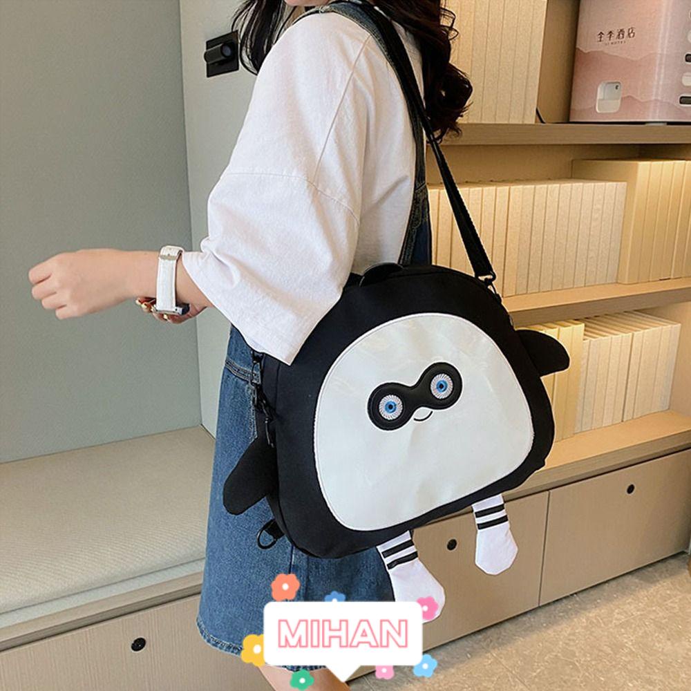 Túi Đeo Chéo Vai Canvas Sức Chứa Lớn Họa Tiết Hoạt Hình Dễ Thương Cho Nữ MIHAN1