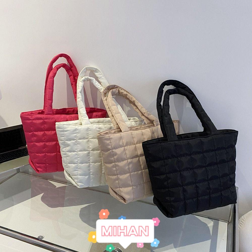Túi Xách Cotton Nylon Sức Chứa Lớn Màu Trơn Có Tay Cầm Dành Cho Nữ MIHAN1
