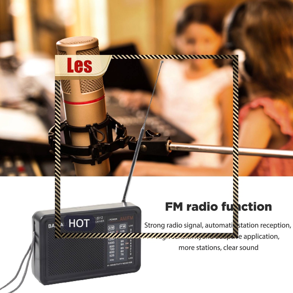 Radio Mini AM / FM AA Sử Dụng Pin Toàn Bộ Lò Vi Sóng