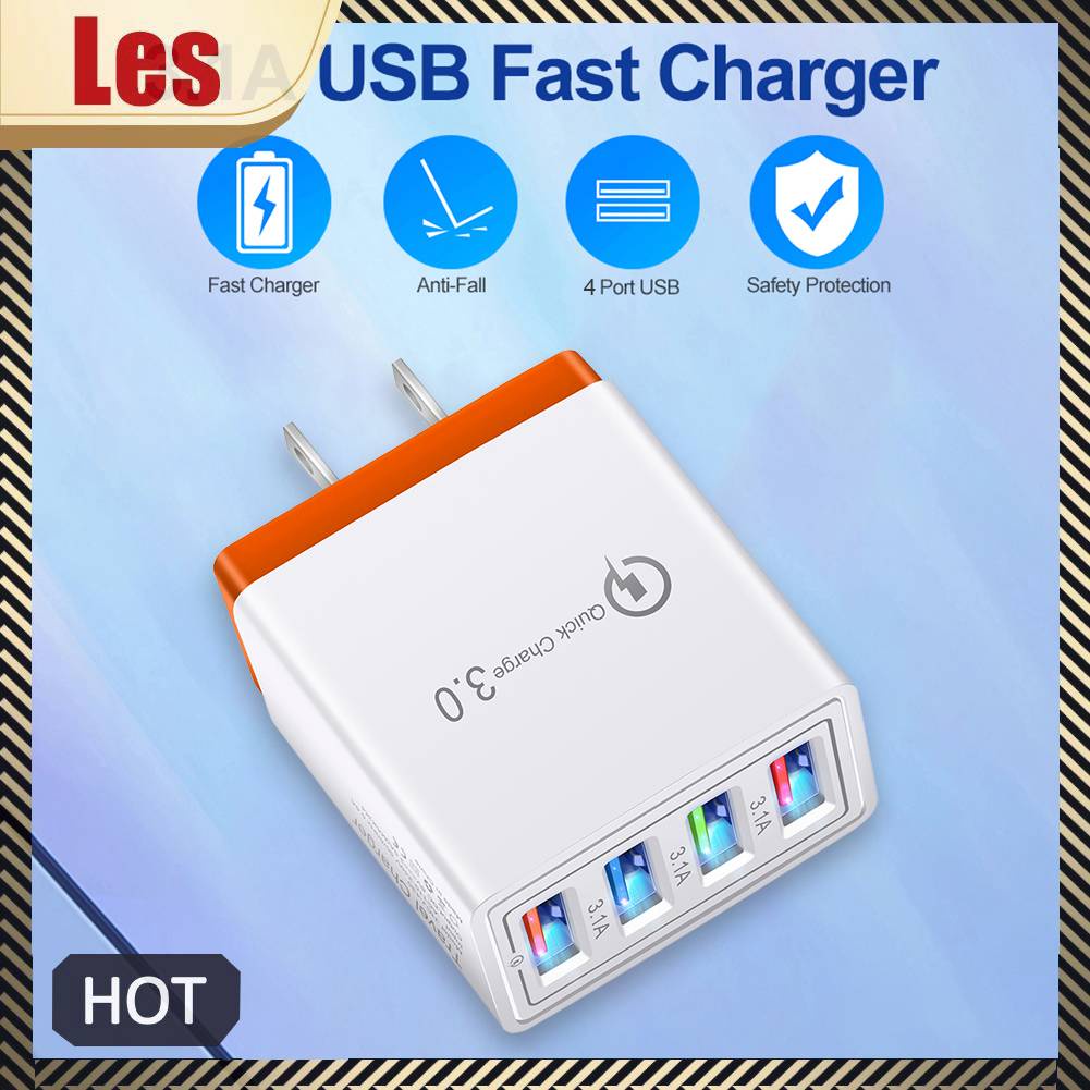 Bộ SạC ĐiệN ThoạI 5V 3.1A 4 CổNg USB, PhíCh CắM US