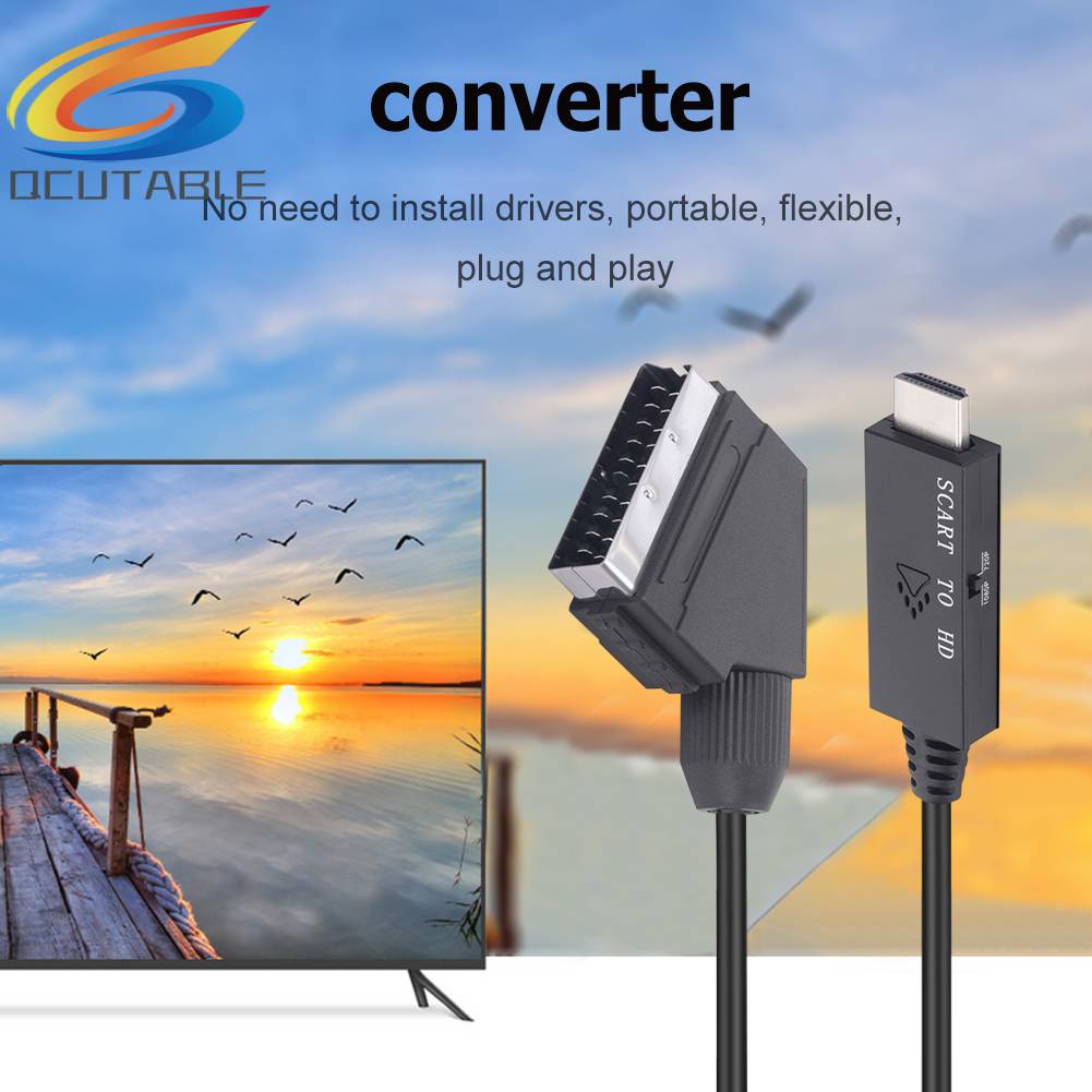 Bộ ChuyểN ĐổI Âm Thanh / Video 1m Scart Sang HDMI-compatible 1080P Cho Set-top Box