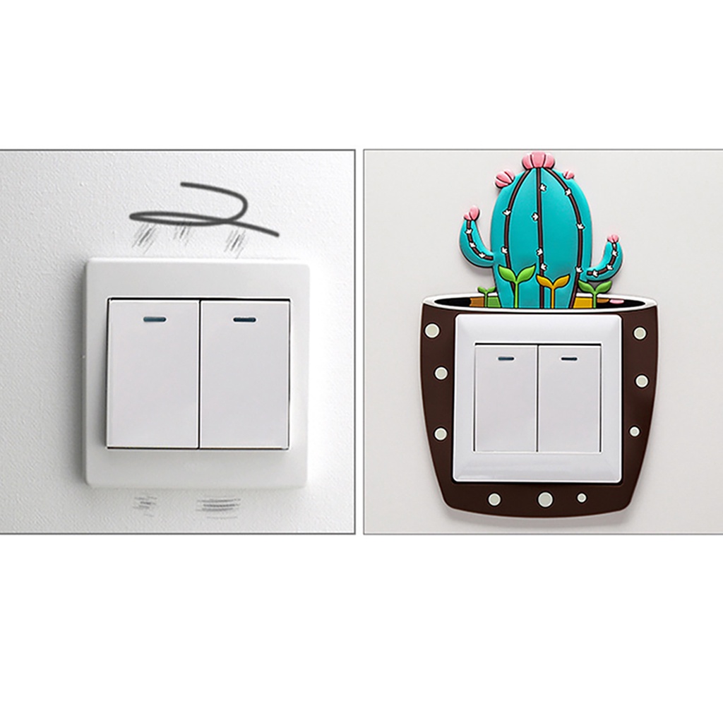 1 Tấm Sticker Dán Công Tắc Màu Dạ Quang 3D DIY Dễ Thương Có Thể Tháo Gỡ