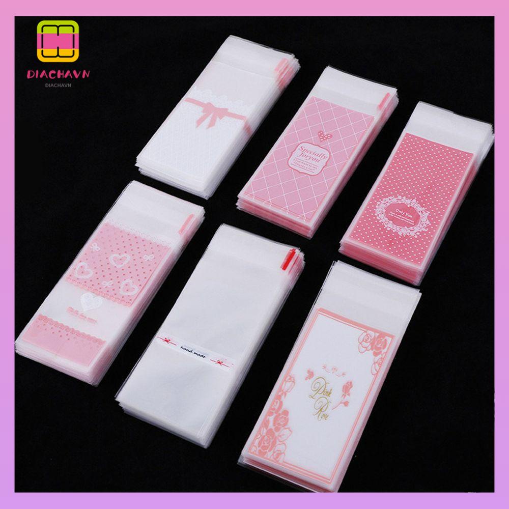 DIACHAVN Set 100 Túi Đựng Son Môi Tự Dính Hình Nơ Dễ Thương