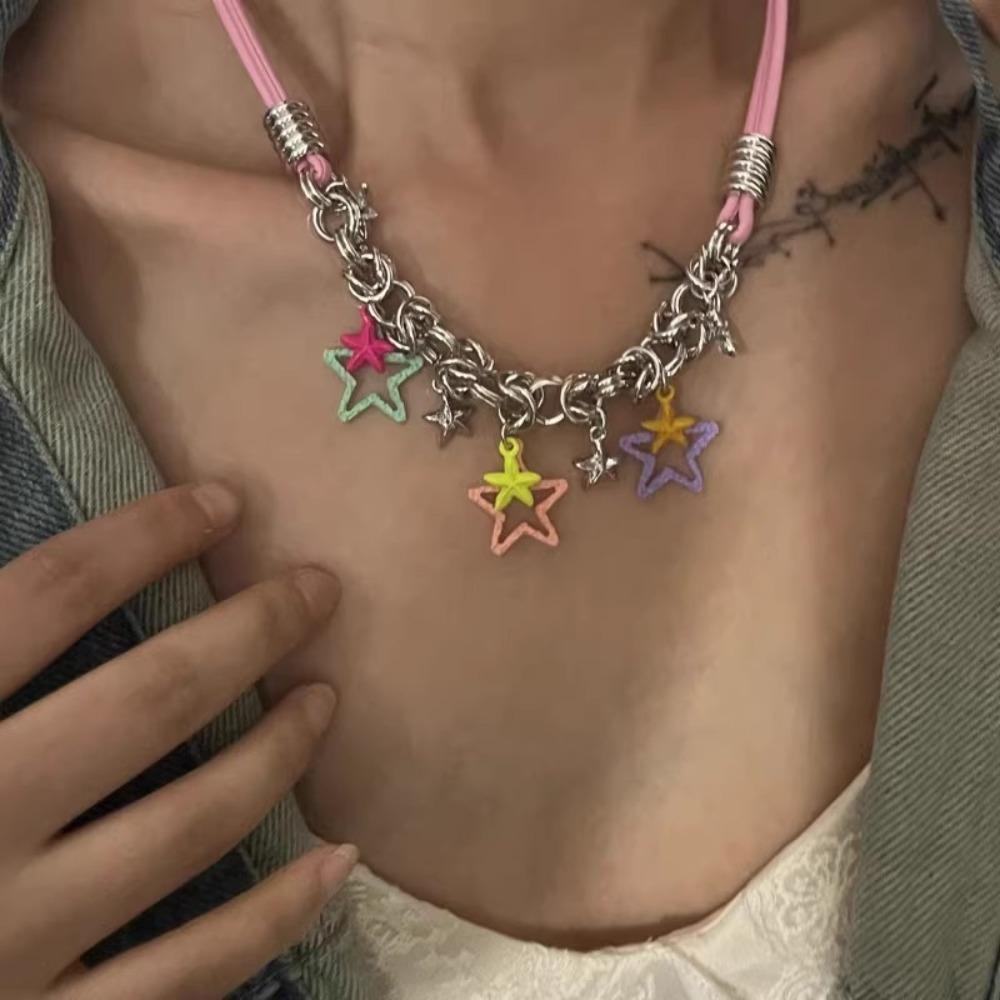 Vòng cổ Mặt Ngôi Sao Năm Cánh Bằng Đồng Phong Cách Hip Hop