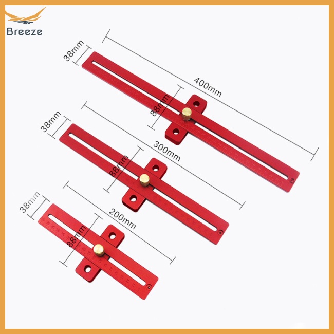 Thước Đo Gỗ Lỗ Chữ T 170mm 270mm 370mm Bằng Hợp Kim Nhôm
