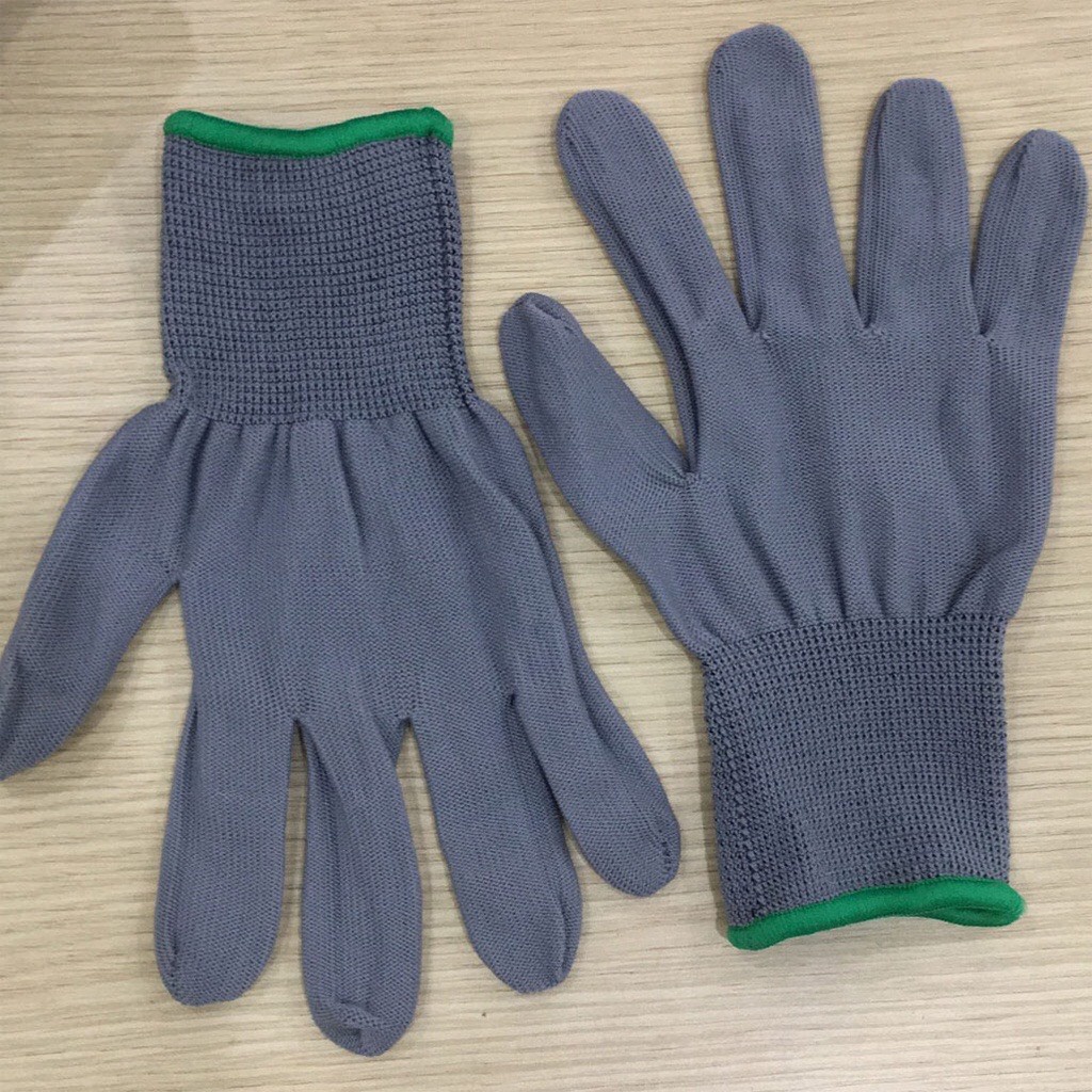 Set 12 đôi Găng tay vải mút đen Găng tay vải mút màu ghi xám /găng tay bảo hộ lao động bao tay lao động.