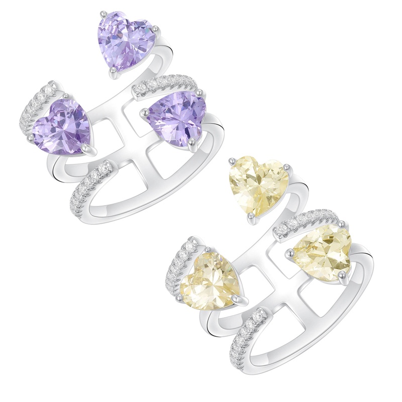 Nhẫn Hở Hình Trái Tim Đính Đá Sang Trọng Cho Nữ