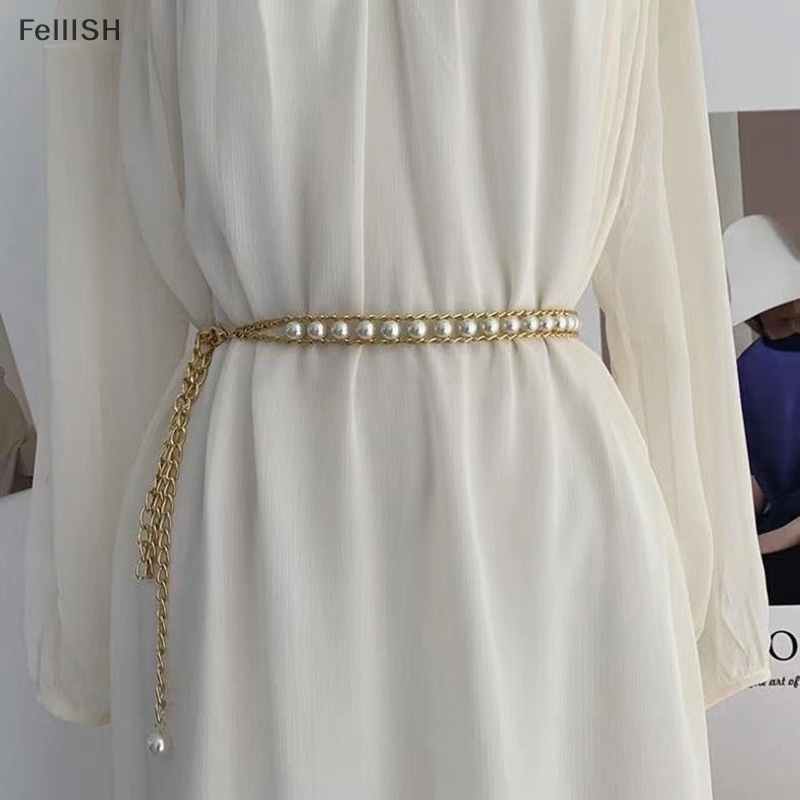 [Felli] Thắt Lưng Chuỗi Hạt Ngọc Trai Mỏng Đơn Giản Bốn Mùa 439br