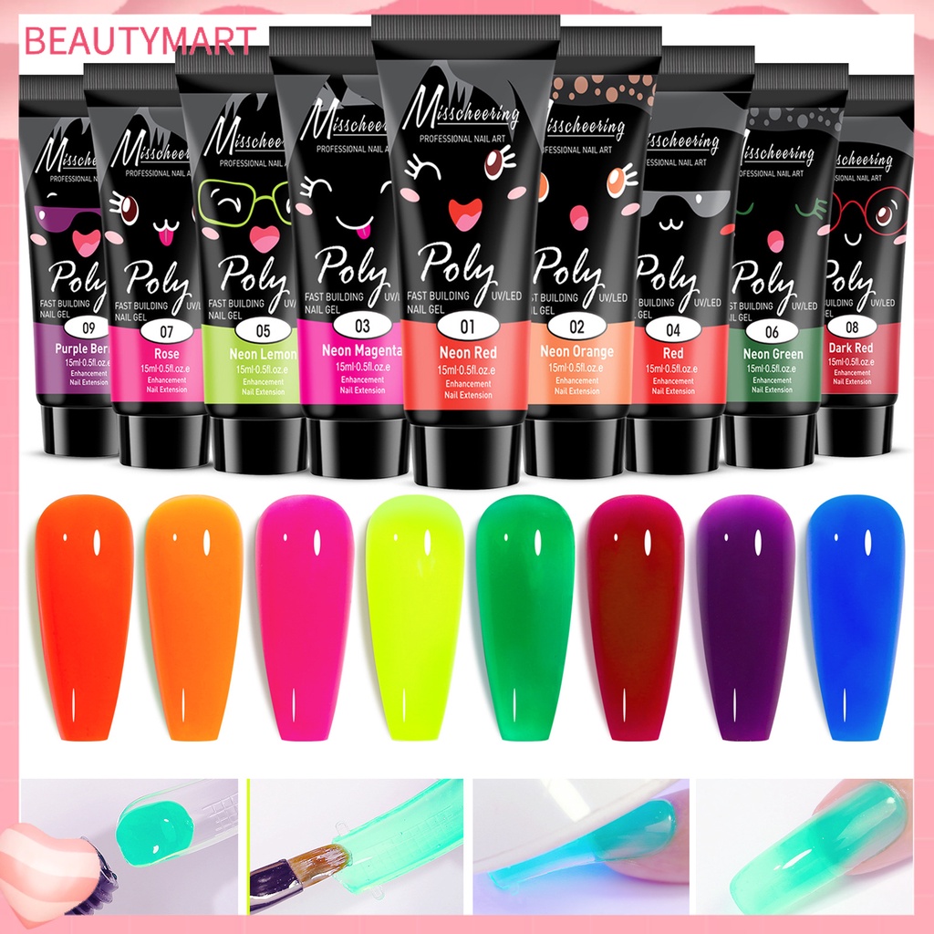 Gel Nối Dài Móng Tay 15ml Không Mùi Lâu Trôi Dạ Quang Chuyên Dụng Cho Salon