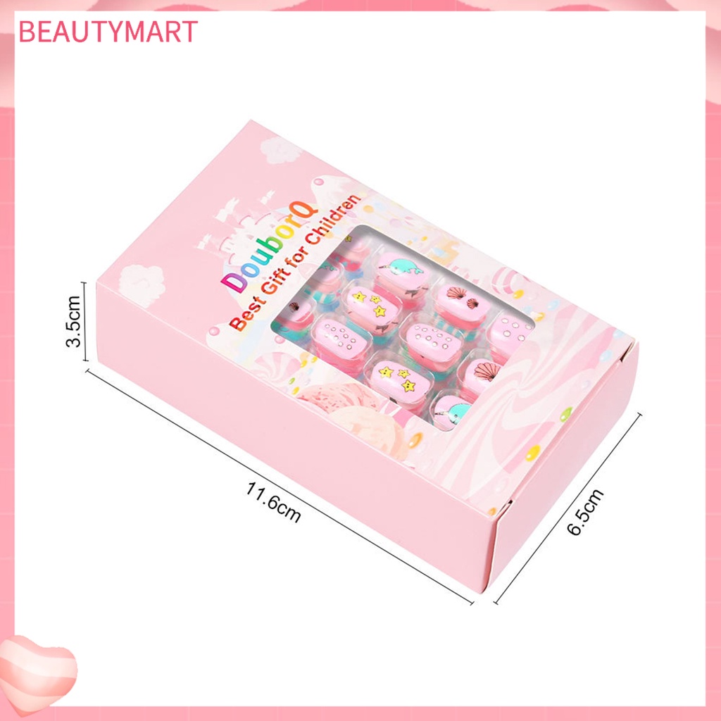 Set 84 / 7 Tấm Móng Tay Giả Che Phủ Toàn Diện Tháo Rời Được Nhiều Màu Dễ Thương Dành Cho Trẻ Em