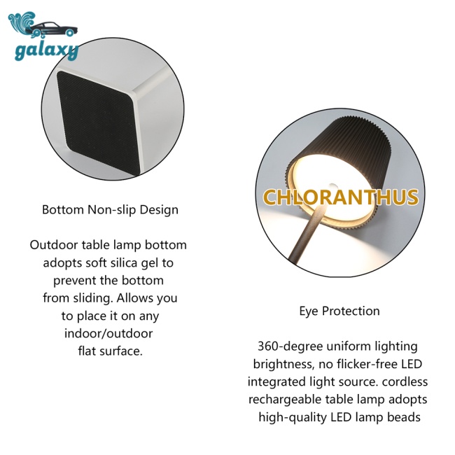 Galaxy Đèn LED Để Bàn 3 Mức Độ Sáng Điều Khiển Cảm Ứng Không Dây Có Thể Sạc Lại Cho Phòng Ngủ /
