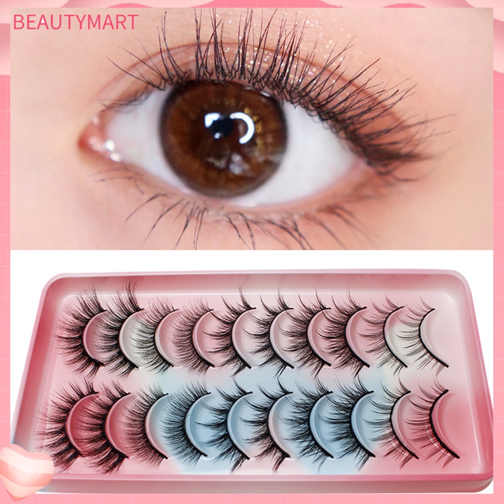 Hộp 10 Cặp Lông Mi Giả Cong 3D Tự Nhiên Tái Sử Dụng Được