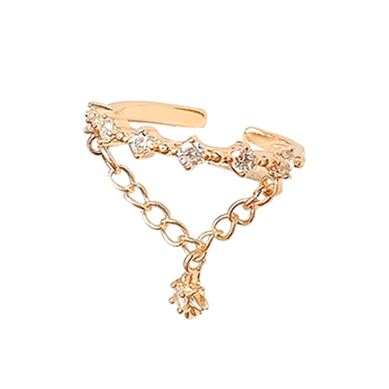 Nhẫn Hai Lớp Hình Ngôi Sao Màu Sắc Ngọt Ngào Phong Cách Vintage Cho Nữ