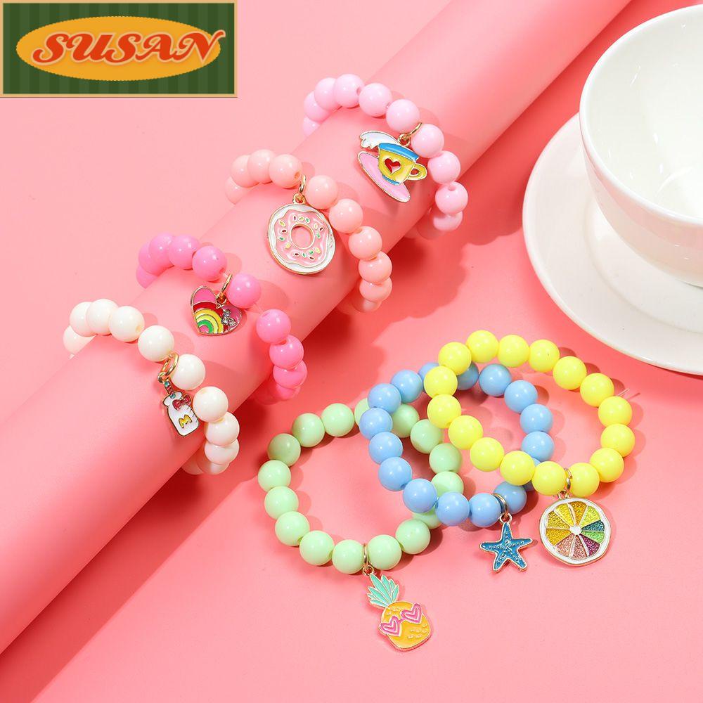 SUSANS Vòng Đeo Tay Hạt Nhựa Acrylic Thời Trang Cho Nữ