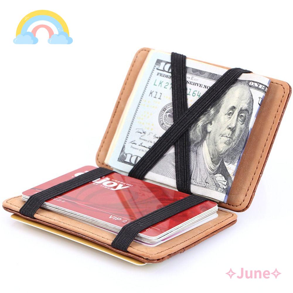 JUNE Hộp Đựng Thẻ / Tiền Xu Có Khóa Kéo Gấp Gọn Tiện Dụng Ốp