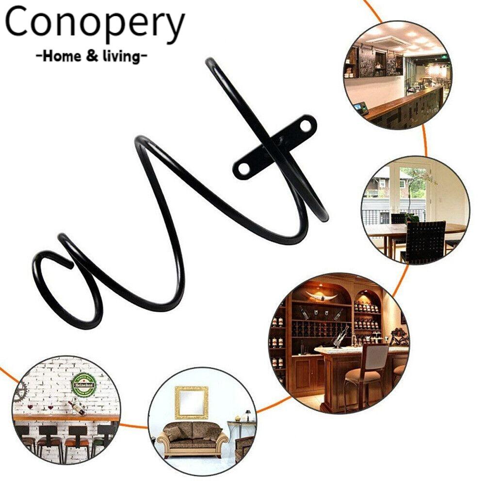 CONOPERY Giá Treo Chai Rượu Vang Đỏ Gắn Tường Màu Đen Sang Trọng