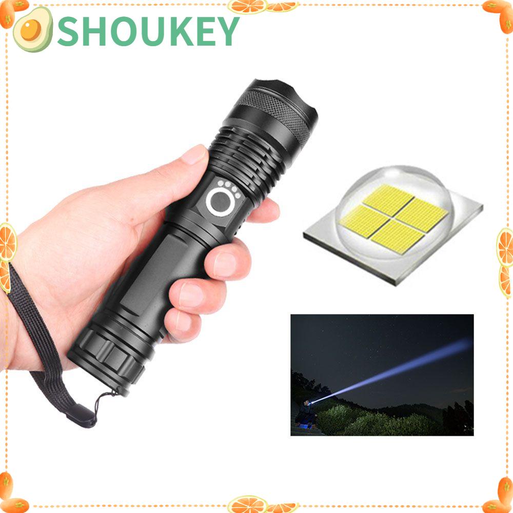 SHOUKEY Đèn Pin LED Bằng Hợp Kim Nhôm Siêu Sáng Kèm Sạc USB Tiện Dụng Mang Theo Cắm Trại