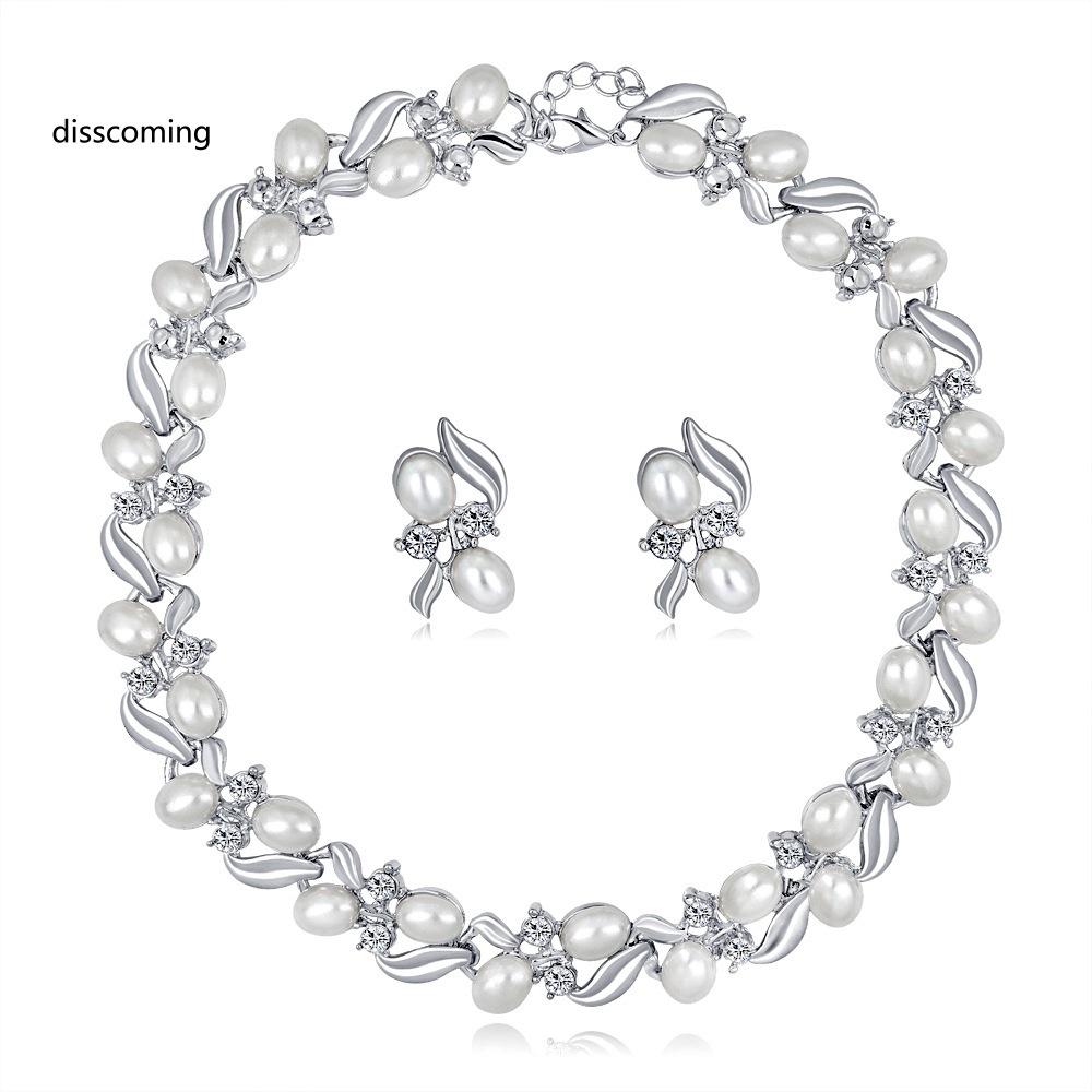 Áo Thun Tay Ngắn In Hình Thời Trang Cho Nữ| Bộ Vòng cổ + Bông Tai Đính Đá &amp; Ngọc Trai Thời Trang Sang Trọng Cho Nữ