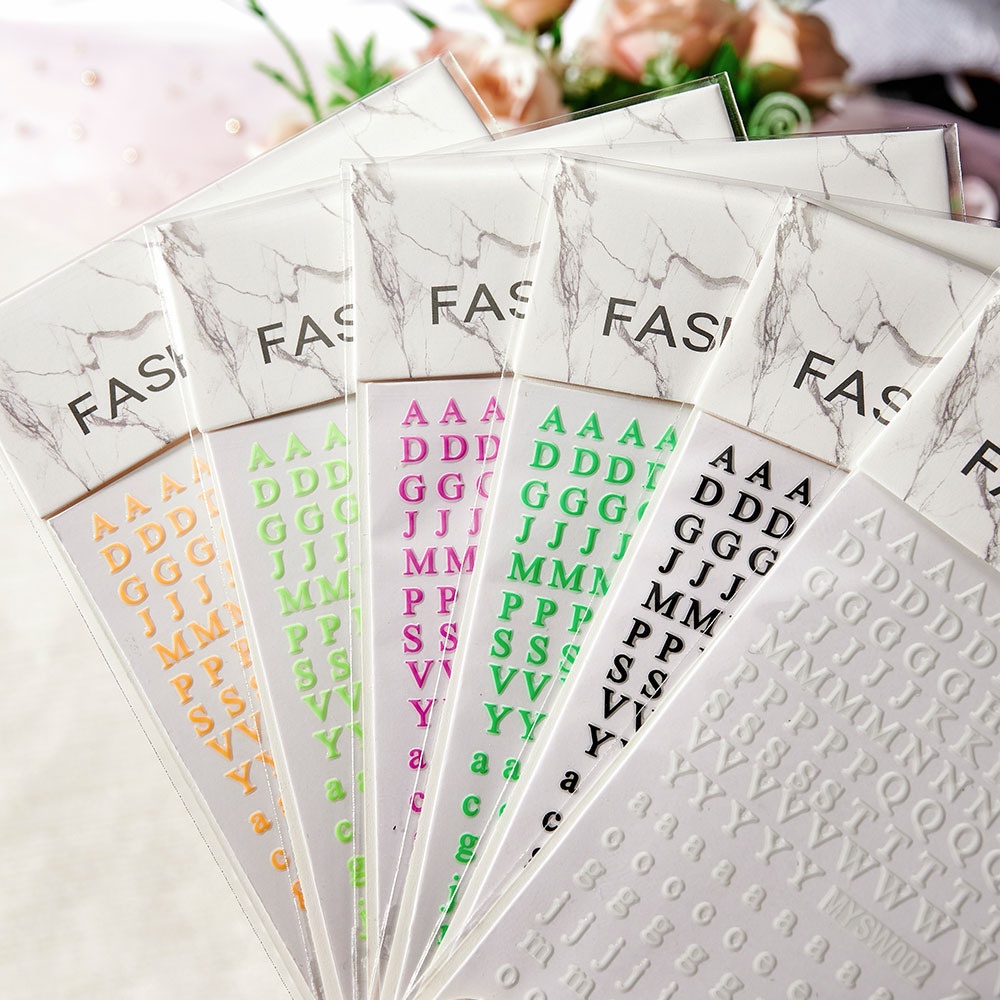 Sticker 3D | Chữ Cái Đủ Màu | Hình Dán Móng Tay SW002
