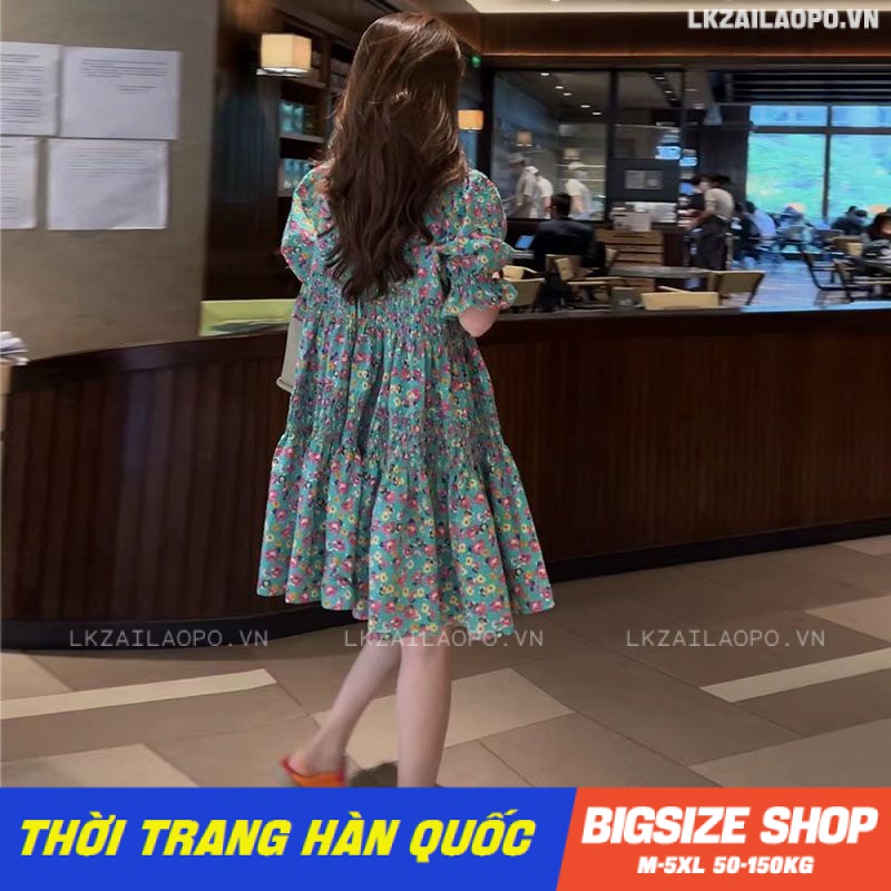 Váy đầm nữ Bigsize Đầm babydoll dáng suông tay ngắn cổ tròn hoa nhí mùa hè Phong Cách hàn quốc đẹp Thanh Lịch cho nữ