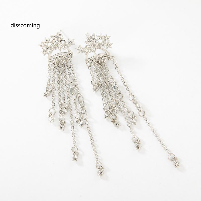 Áo Thun Tay Ngắn In Chữ SL| Hoa Tai Dáng Dài Hình Ngôi Sao Lấp Lánh Thời Trang