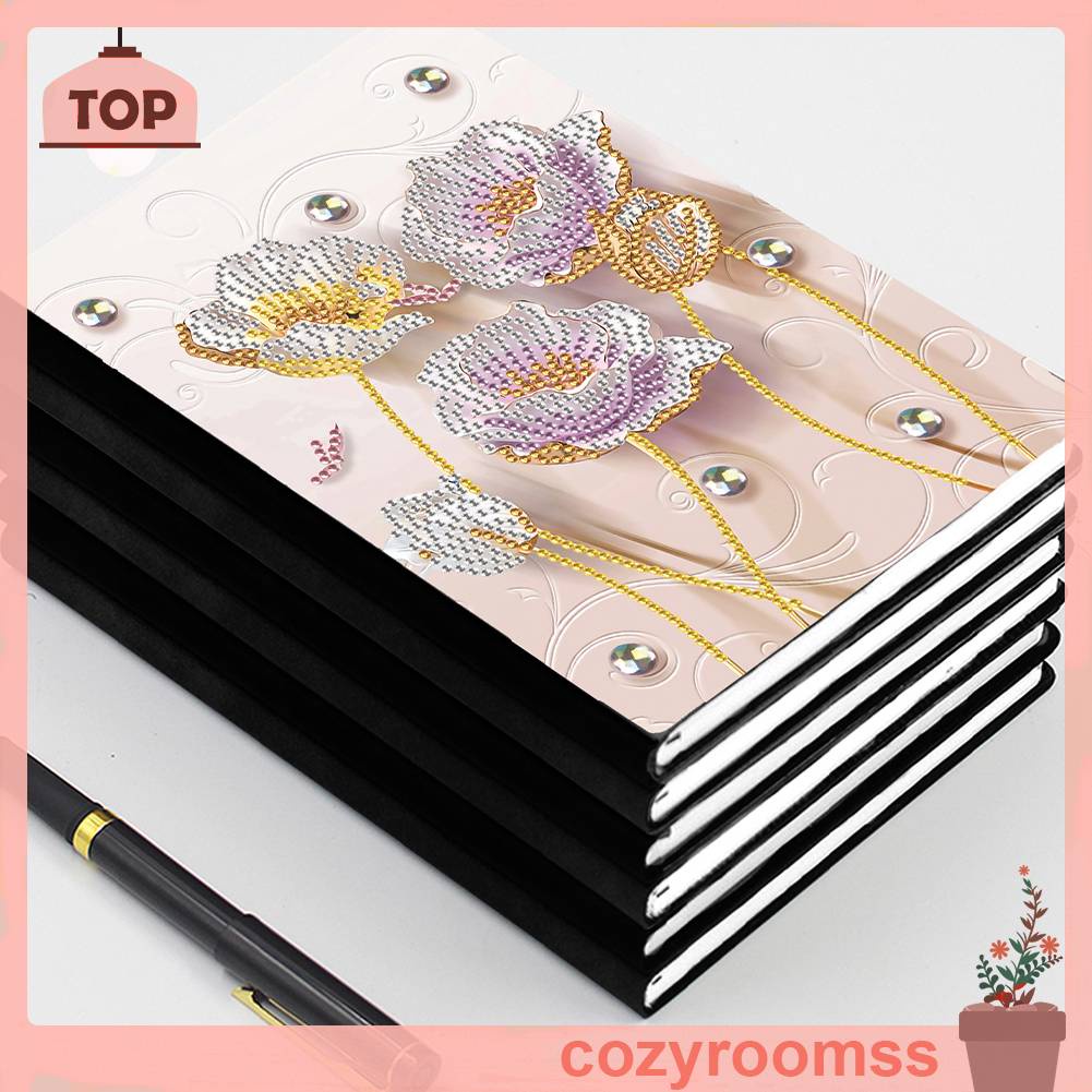 Sổ Tay Khổ A5 5D Đính Đá Kim Cương 50 Trang Sáng Tạo