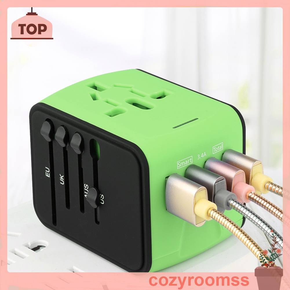 Ổ CắM SạC 4 CổNg Usb TiệN DụNg Cho AU UK EU US