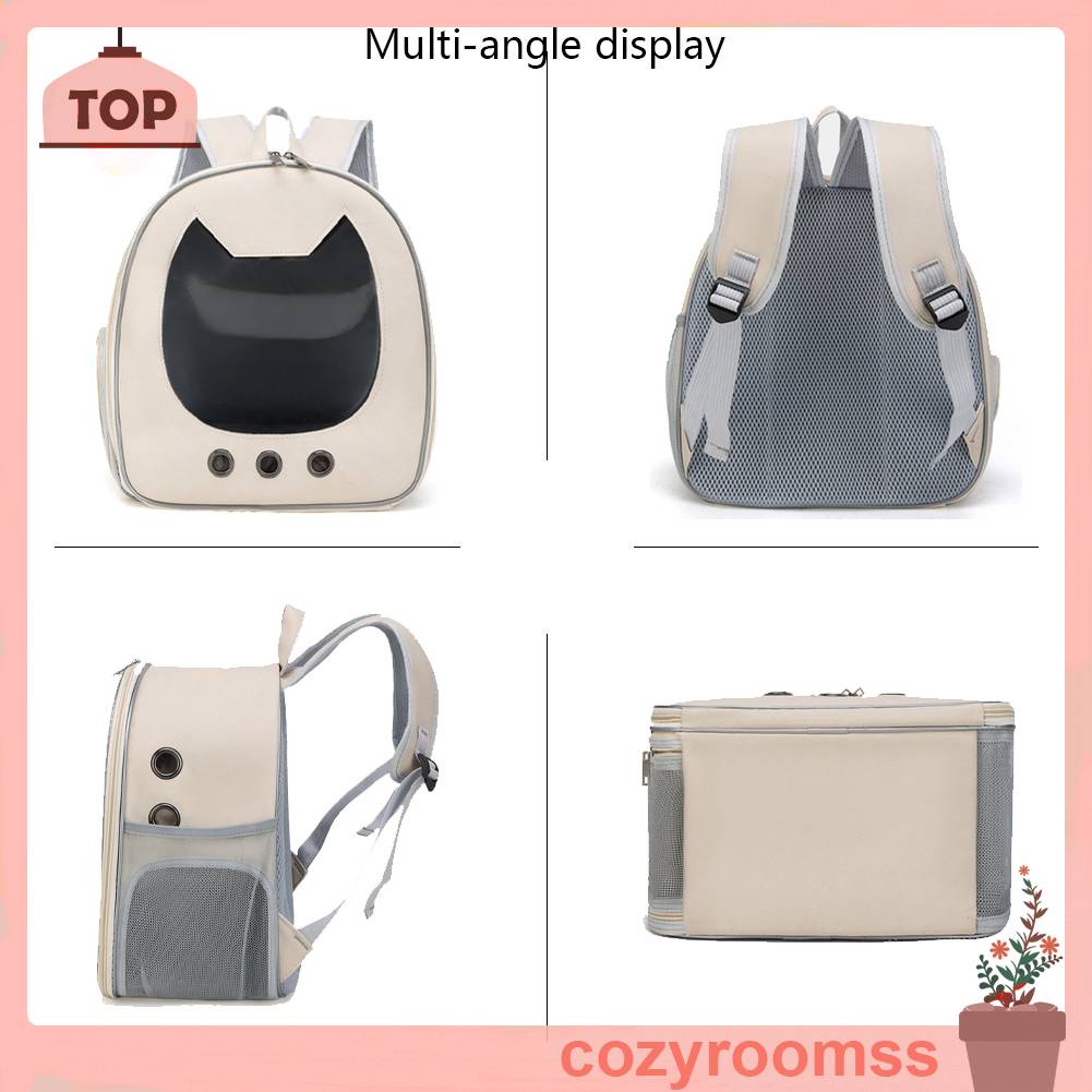 Ba Lô Địu Thú Cưng Bằng Da PU Phối Lưới Thoáng Khí