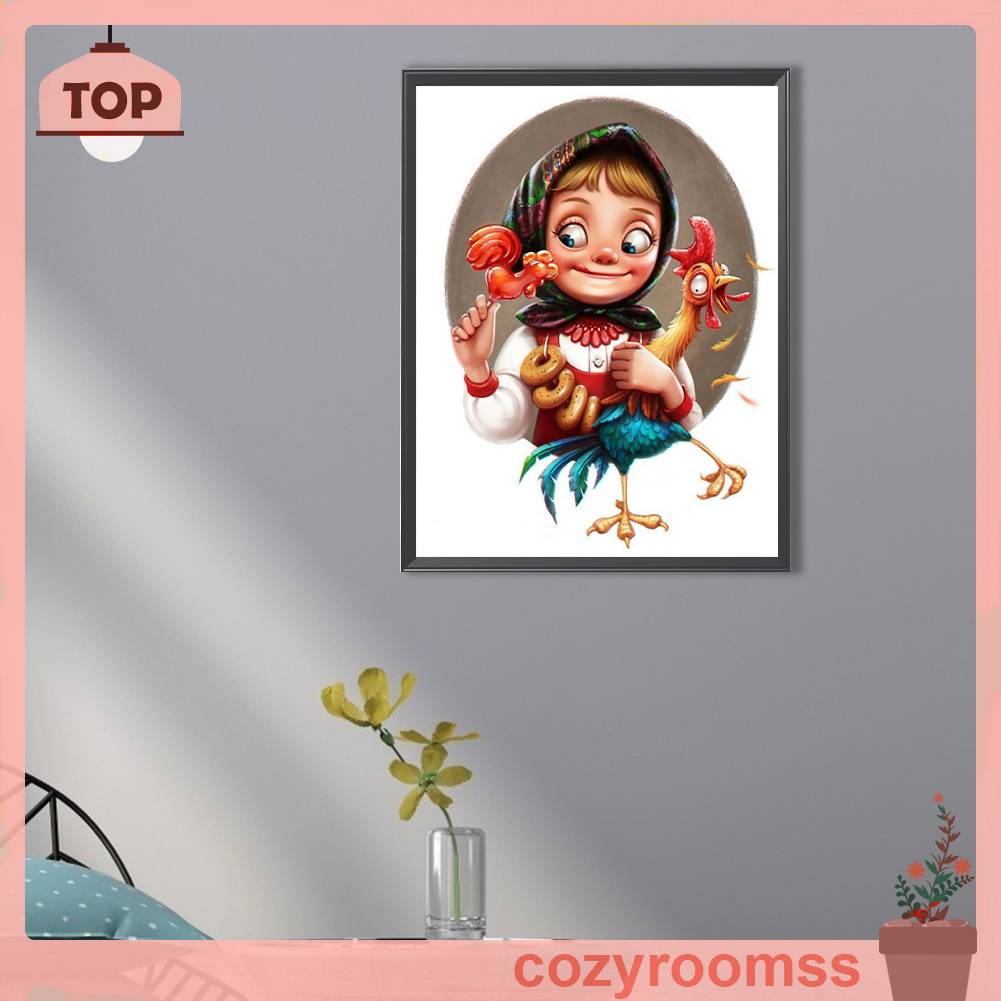 Bộ Tranh Đính Đá 5D Tự Làm Toàn Diện Hình Cô Gái Trang Trí Nhà Cửa