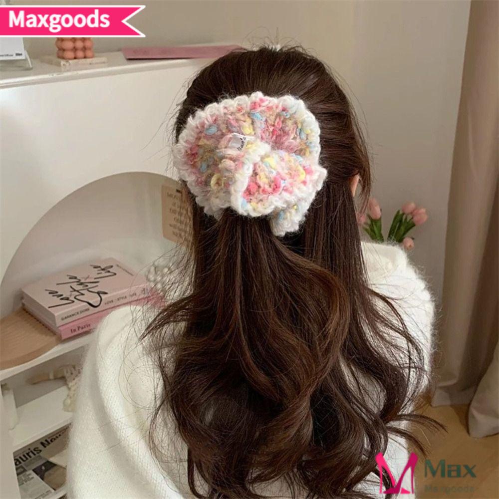 MAXG Dây Cột Tóc Đan Len Cỡ Lớn Ngọt Ngào Cho Nữ