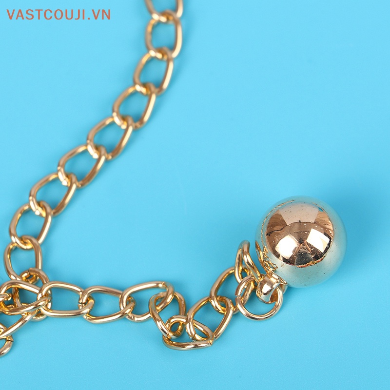 Phụ Kiện Dây Xích Kim Loại Đính Hạt Ngọc Trai Trang Trí Đầm Nữ VASTJI