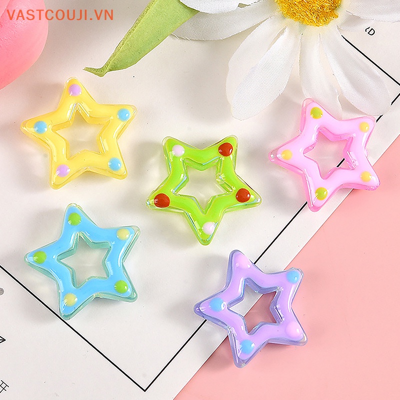 Bộ 5 Ngôi Sao Rỗng Bằng Nhựa Resin Phát Sáng Dùng Trang Trí