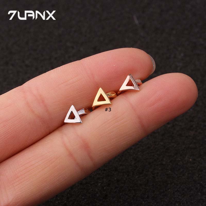 1 Khuyên Tai Tròn Mini Đính Đá Zircon Hình Trái Tim