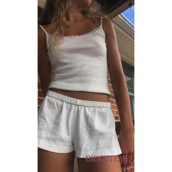 [] - Áo Hai Dây Dệt Jacquard Hở Lưng Ôm Dáng Thời Trang Mùa Hè Cho Nữ