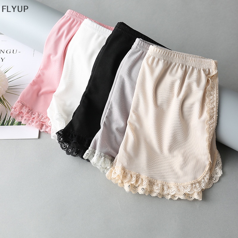 Quần Short An Toàn Dáng Rộng Co Giãn Phối Ren Hai Bên Thời Trang Xuân Hè Cho Nữ