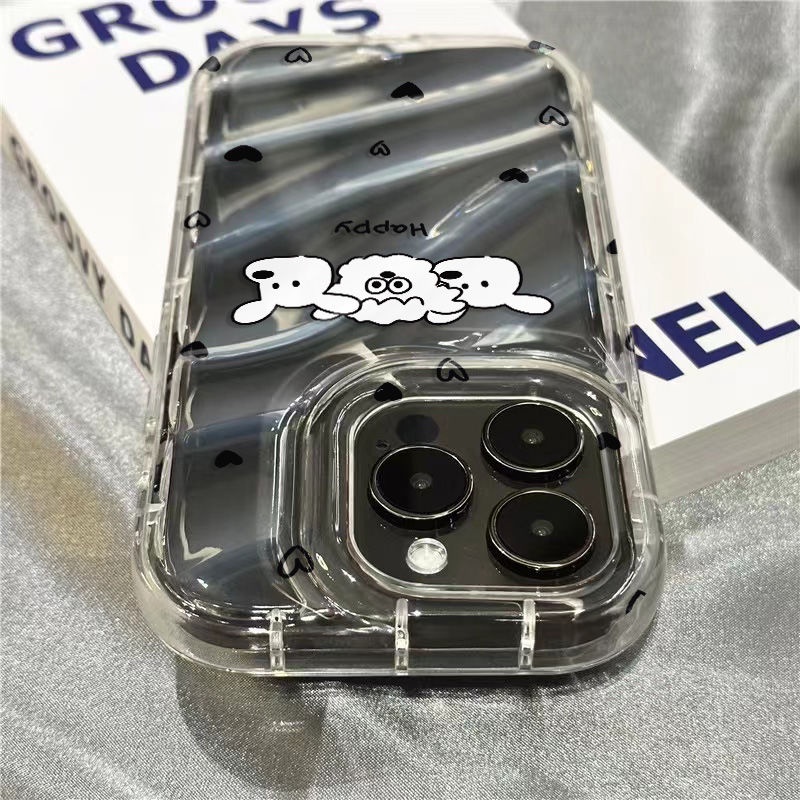 Ốp Điện Thoại Mềm Trong Suốt Hình Ba Chú Cún Con Dễ Thương Cho iPhone14promax 1312 / 11 7 / 8plus xr / sins 9OJY
