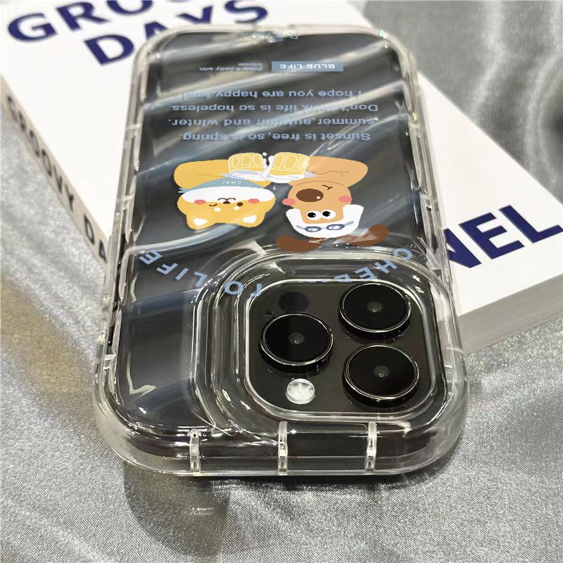 Ốp Điện Thoại Mềm Trong Suốt Hình Cún / Mèo Dễ Thương Cho iPhone14promax 1312 / 11 7 / 8plus xr / sins ZP4D